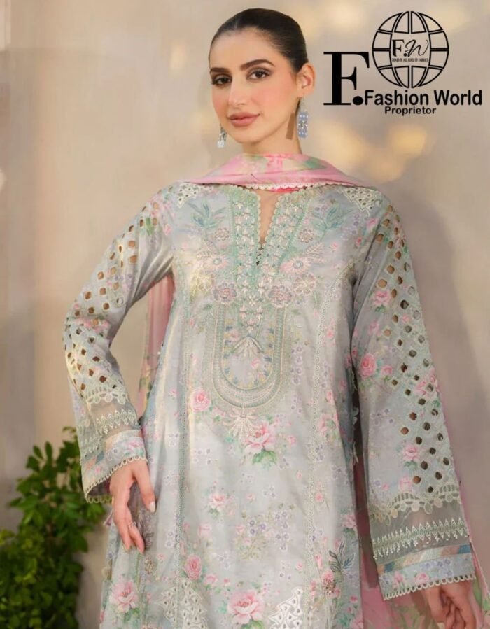 Iznik SFL-07 Chikankari Embroidered Lawn Suit - Image 7