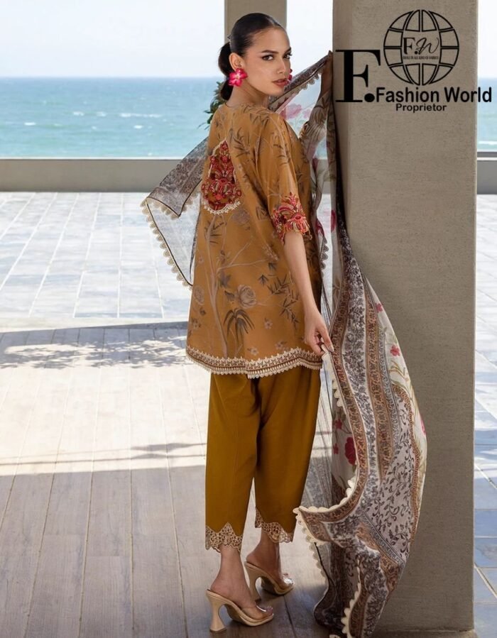 Zainab Chottani Embroidered Lawn 3-Piece Unstitched Suit – ZC25TL D-06 RAHMA | Luxury Collection 2025 - Image 2
