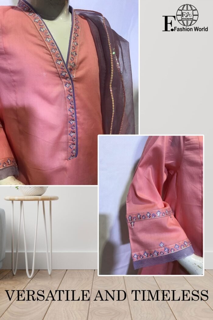 Kids Froke Stitched 3 Piece - Image 4