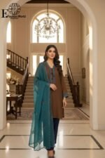 Fashion World - Cotton Roisilk Desingner Stitched 2 Peice Tell Look | Shirt & Dupatta |