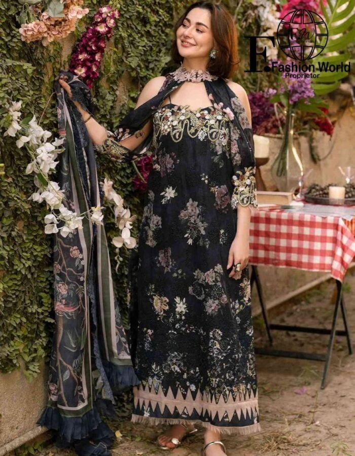 Unstitched 3 Piece Asifa & Nabeel Embroidered Collection - Image 5