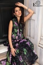 Maria.B- 3-Piece Unstitched Suit – Digital Printed & Embroidered Black Collection 2025 - Image 5