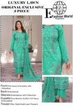 Luxury Full Embroidered 3 Piece Formal Suit - Image 4