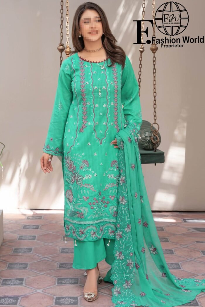 Luxury Full Embroidered 3 Piece Formal Suit - Image 1