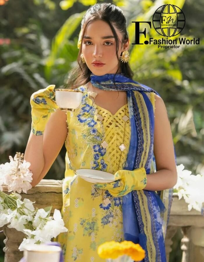Unstitched 3 Piece Asifa & Nabeel Embroidered Collection - Image 2
