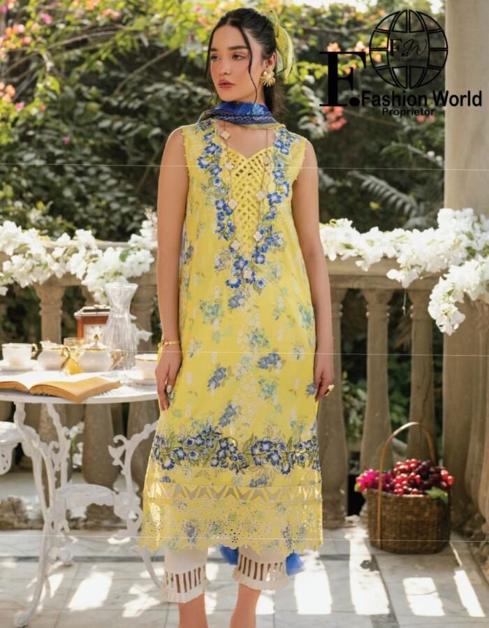 Unstitched 3 Piece Asifa & Nabeel Embroidered Collection - Image 1