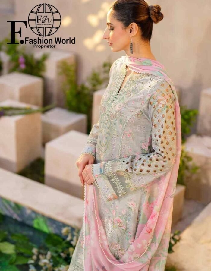 Iznik SFL-07 Chikankari Embroidered Lawn Suit - Image 3