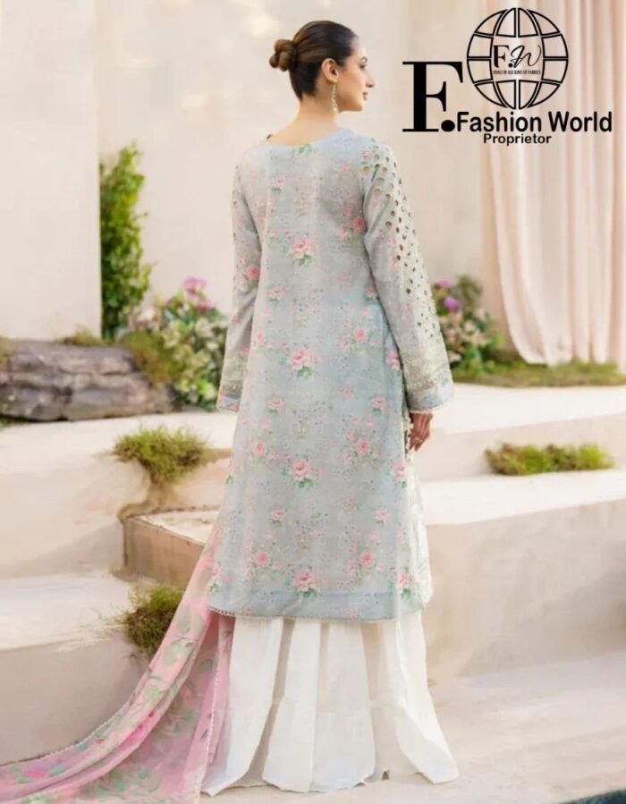 Iznik SFL-07 Chikankari Embroidered Lawn Suit - Image 2