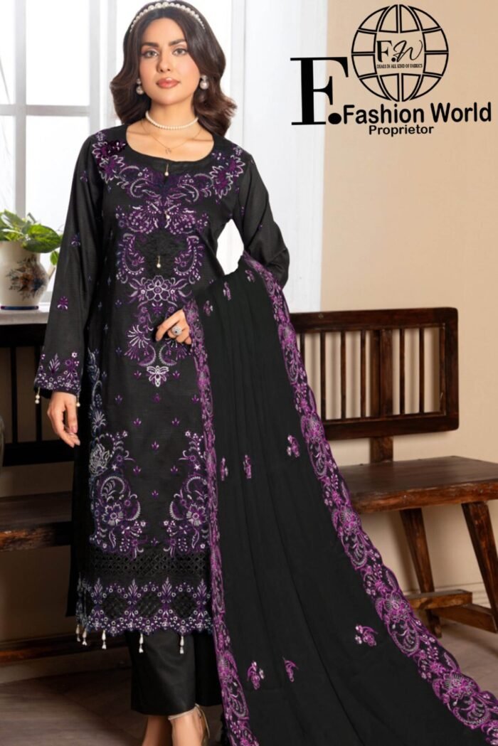 Luxury Full Embroidered 3 Piece Formal Suit - Image 1