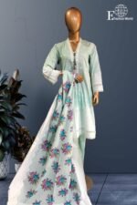 Cotton Silk Embroidery Sky Blue