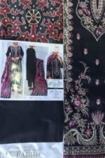 Unstitched Jacquard Lawn Embroidered Suit – 3 Piece | Luxury Appliqué Work | Digital Silk Dupatta | Cambric Trouser - Image 3