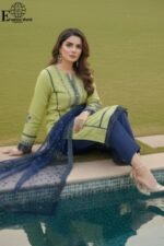 Semi Formal Embroidered – stitched 3 Piece Suit| Fancy Lace & Frill Design | Semi Formal - Image 7