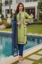 Semi Formal Embroidered – stitched 3 Piece Suit| Fancy Lace & Frill Design | Semi Formal