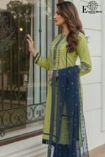 Semi Formal Embroidered – stitched 3 Piece Suit| Fancy Lace & Frill Design | Semi Formal - Image 3