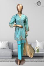 Stitched 3 Piece Embroidery Applique Work - Image 2