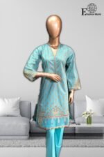 Stitched 3 Piece Embroidery Applique Work - Image 5