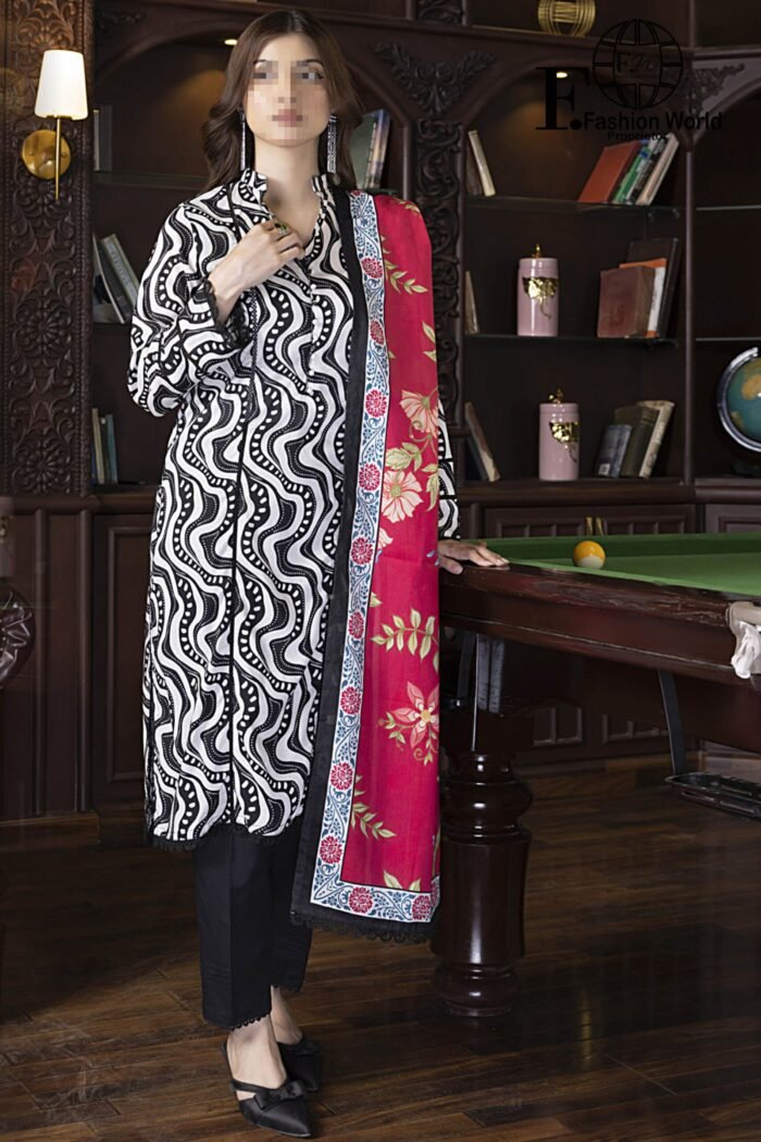 3 Piece SALINA Digital Printed Lawn Vol 18 - Image 1