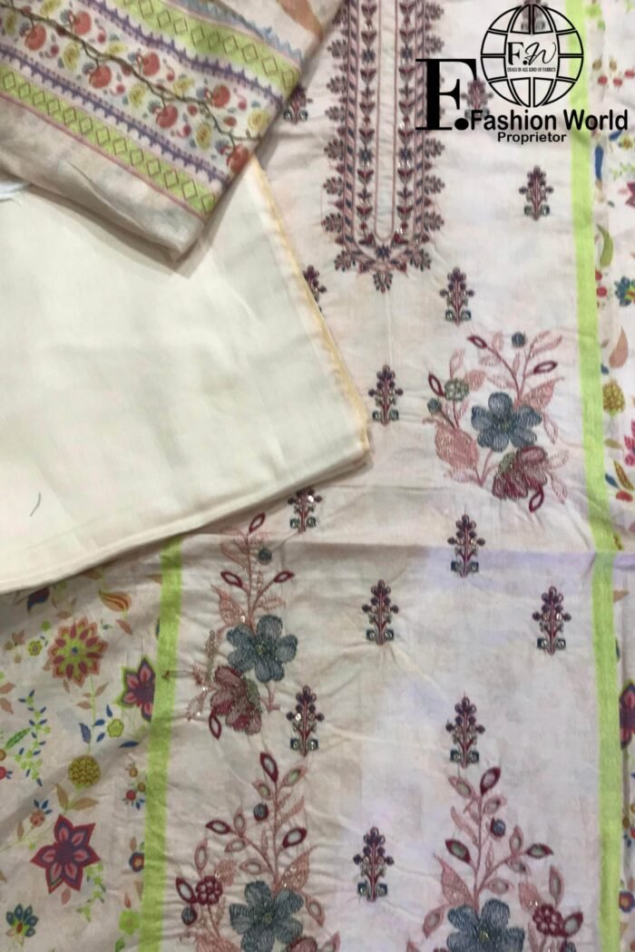 Bin Saeed Embroider 3 Piece Unstitched - Image 3