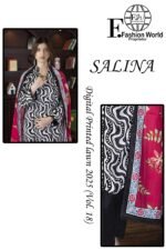 3 Piece SALINA Digital Printed Lawn Vol 18 - Image 3