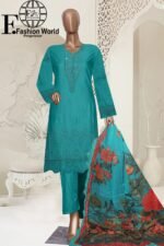 Unstitched 3 Piece Chickenkari Embroidery