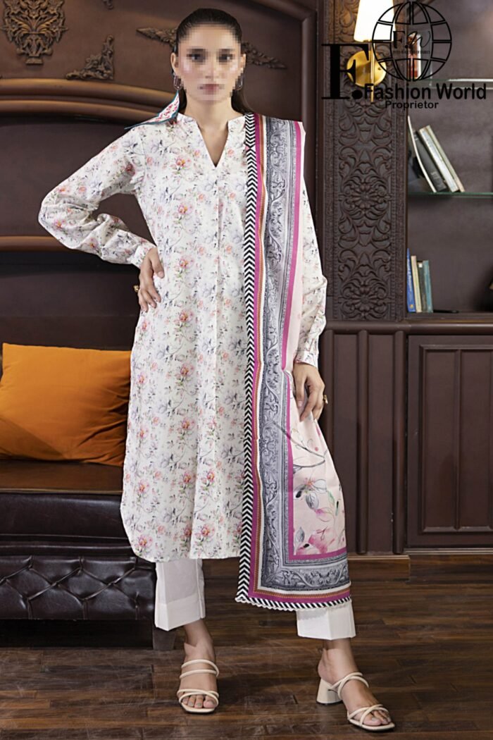 3 Piece SALINA Digital Printed Lawn Vol 18 - Image 1