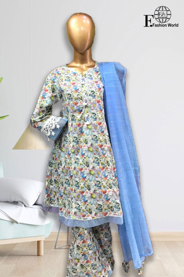 Phool Kari Stitched 3 Piece - Image 2