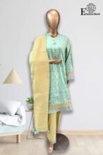 Jacquard Cotton Stitched 3 Piece