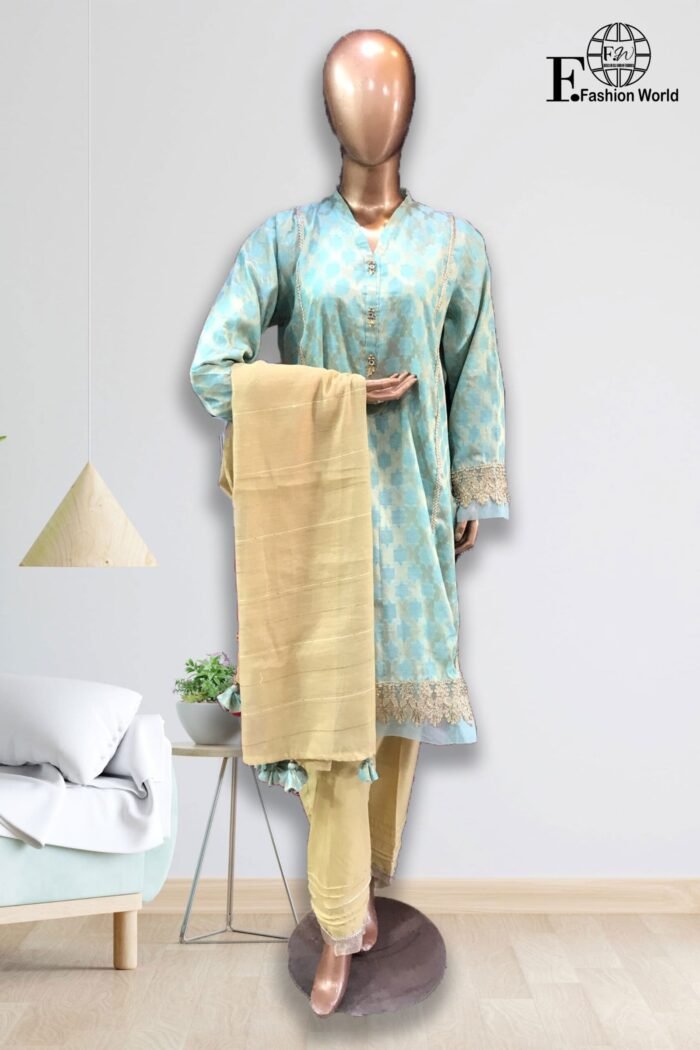 Jacquard Cotton Stitched 3 Piece - Image 2