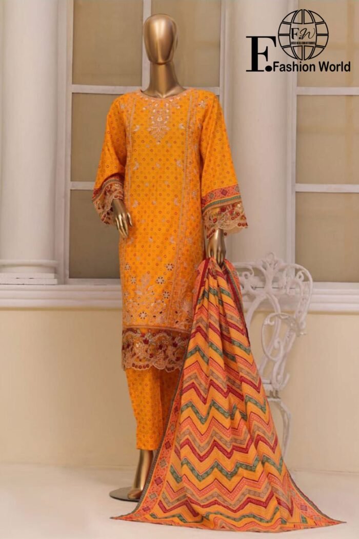 Exclusive Embroidered Lawn 3 PC Collection - Image 1