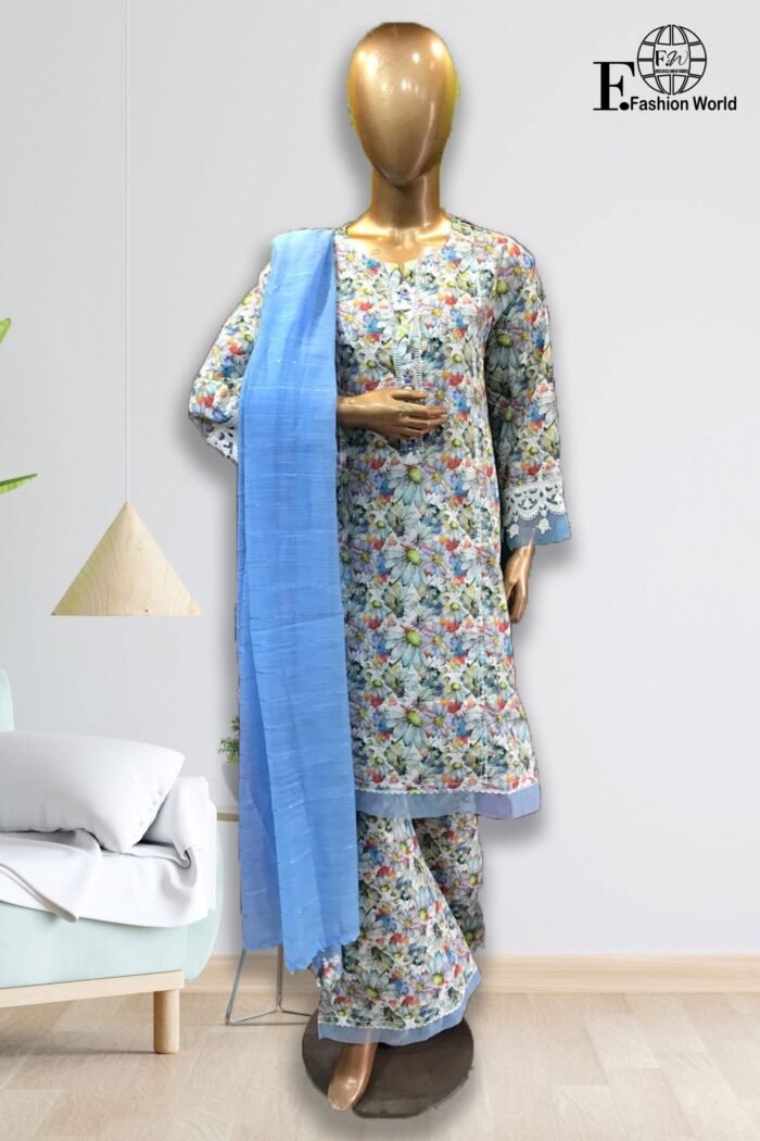 Phool Kari Stitched 3 Piece - Image 1