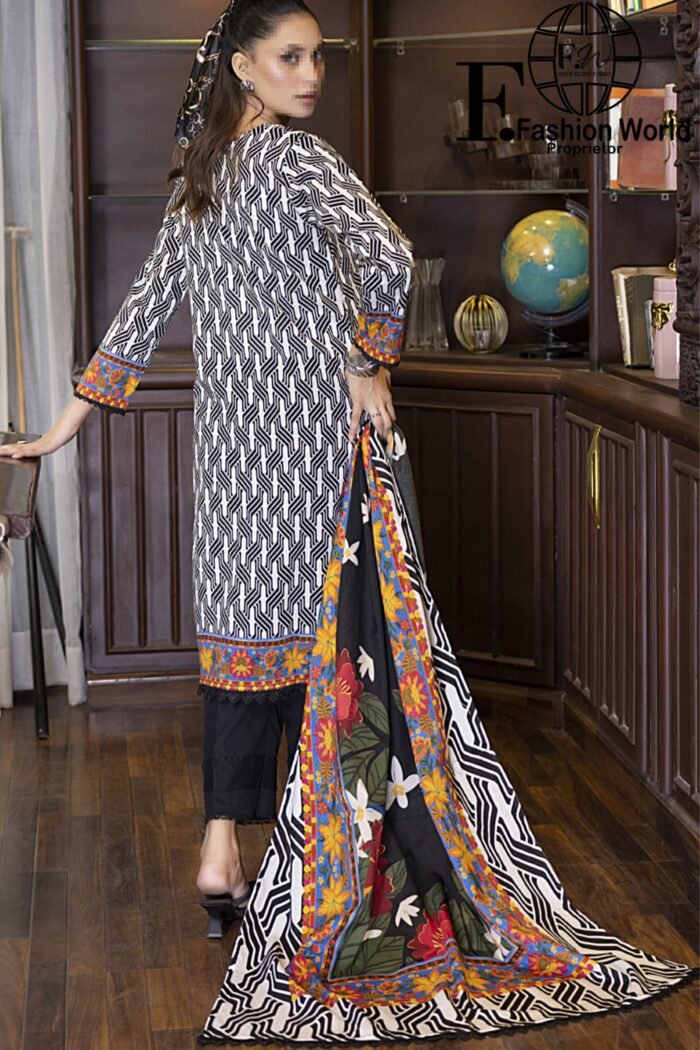 3 Piece SALINA Digital Printed Lawn Vol 18 - Image 2