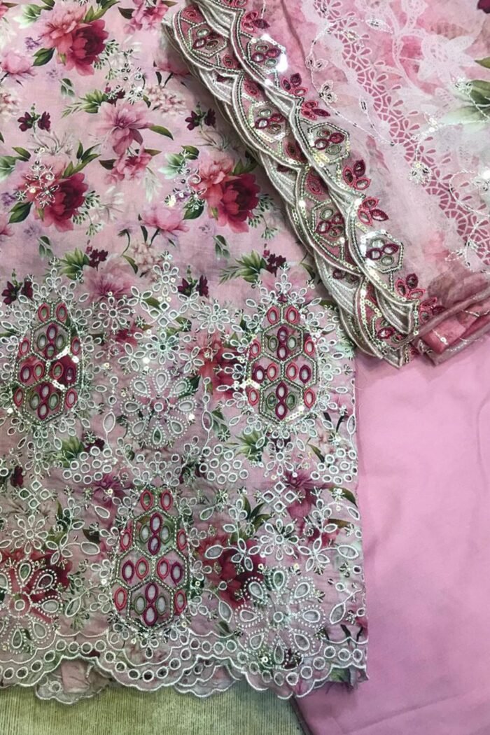 Unstitched 3 Piece Binsaeed Embroidery Collection - Image 2