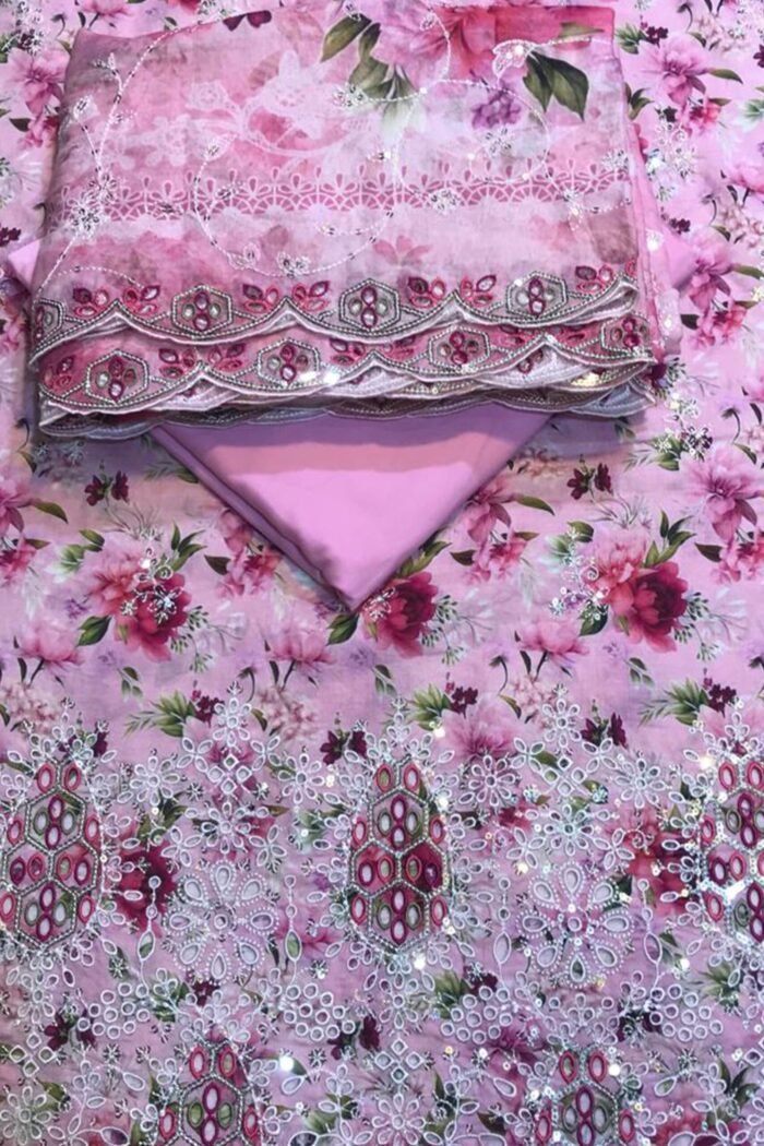 Unstitched 3 Piece Binsaeed Embroidery Collection - Image 3