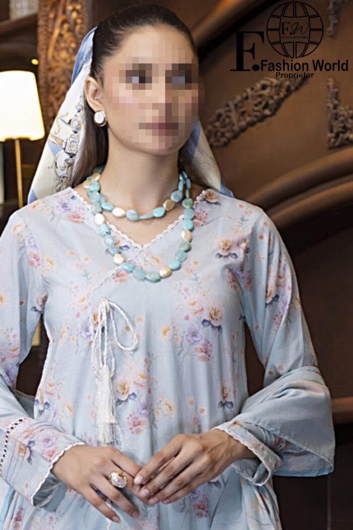 3 Piece SALINA Digital Printed Lawn Vol 18 - Image 3
