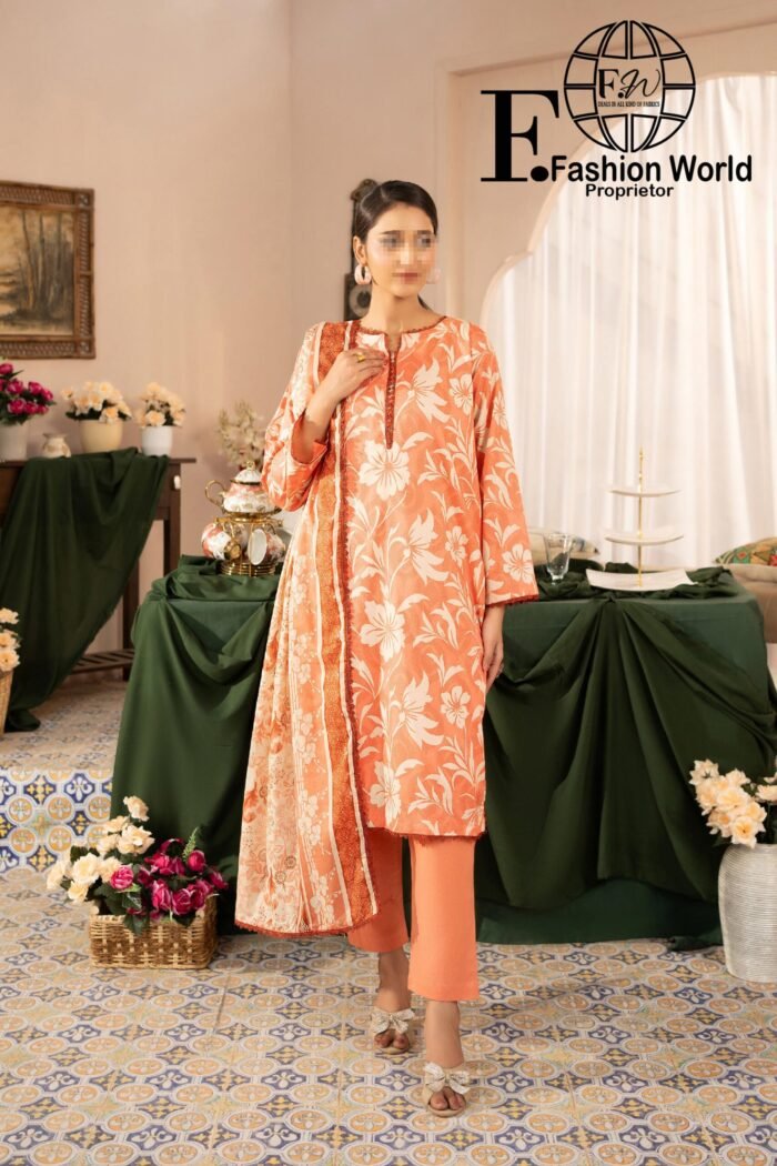 Zesh Unstitched Printed – 3 Piece Lawn - Image 1