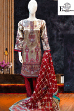 Silver Zari Organza Embroidered 2 Piece | Stitched | Sequence Work | Frill Design | Heavy Jaar Dupatta