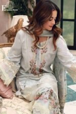Pearl Charm – Elegant Chikankari Lawn Formal Unstitched 3-Piece Lawn embroidered Suit D#444 - Image 4