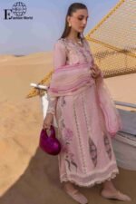 CRIMSON Luxury Wedding Formal Suit | Heavy Embroidered Organza Dupatta & Lawn Dress | Elegant Festive 3-Piece Outfit | FWDHJJ/D#506 - Image 3