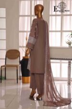 ROUNQ Luxury Cambric Lawn Wedding Unstitched 3-Piece Lawn embroidered Suit D#527 - Image 2