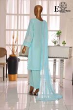 ROUNQ Luxury Cambric Lawn Wedding Unstitched 3-Piece Lawn embroidered Suit D#527 - Image 4