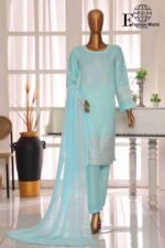 ROUNQ Luxury Cambric Lawn Wedding Unstitched 3-Piece Lawn embroidered Suit D#527