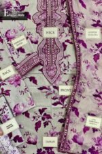 Aneela's - Embroidered Digital Printed Lawn | 3-Piece Unstitched Suit | Semi Formal Lawn | F-25 - Image 6