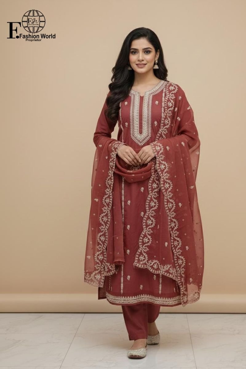 1 SOGHAT - Full Heavy Sequins Embroiderd Luxury Unstitched 3Piece Collection D#-617 - Image 1