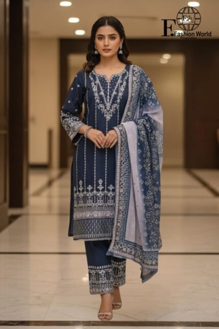 MALIKA - Heavy Embroiderd Luxury Lawn | Unstitched 3Piece Collection D#SB-479