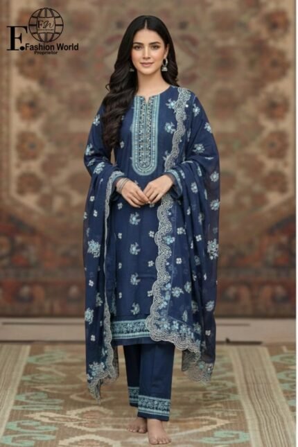 MEHAK- Heavy Embroiderd Luxury Lawn | Unstitched 3Piece Collection D#SB-571