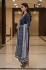 MALIKA - Heavy Embroiderd Luxury Lawn | Unstitched 3Piece Collection D#SB-479 - Image 2