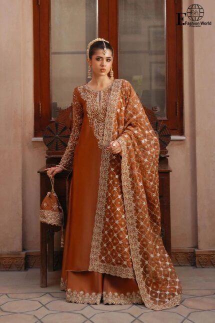 SAJNI - HEAVY EMBROIDEDER ORGANZA SUIT | UNSTITCHED 3 PIECE COLLECTION | SB-603