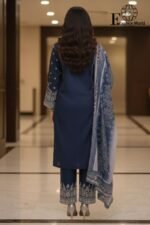 MALIKA - Heavy Embroiderd Luxury Lawn | Unstitched 3Piece Collection D#SB-479 - Image 3