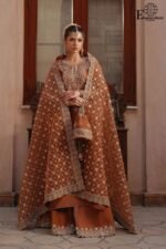 SAJNI - HEAVY EMBROIDEDER ORGANZA SUIT | UNSTITCHED 3 PIECE COLLECTION | SB-603 - Image 6