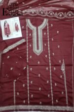 SOGHAT - Full Heavy Sequins Embroiderd Luxury Unstitched 3Piece Collection D#-617 - Image 4